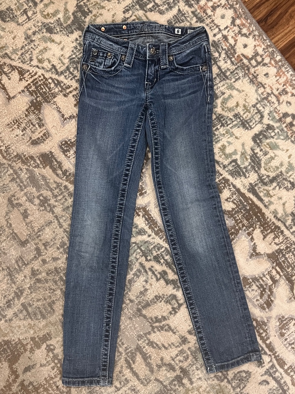 Miss Me Girls Blue Slim Straight Jeans